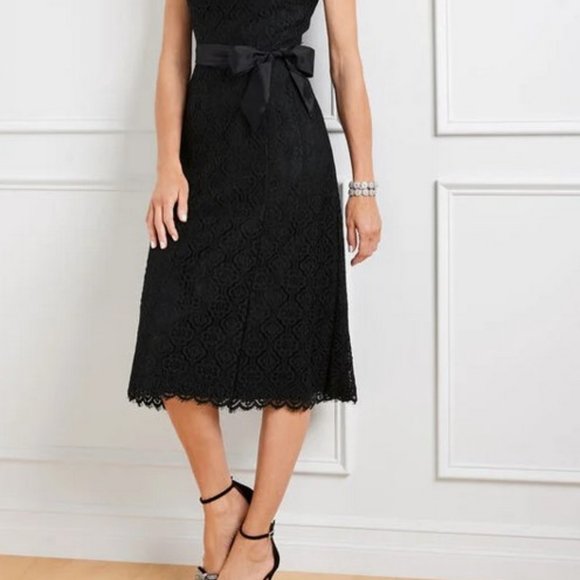 Talbots Cutout Black Lace Dress - Picture 2 of 6